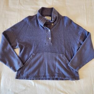 REI Co-Op Women Pullover Wallace Lake Hemp Cotton Fleece Larkspur Purple Medium